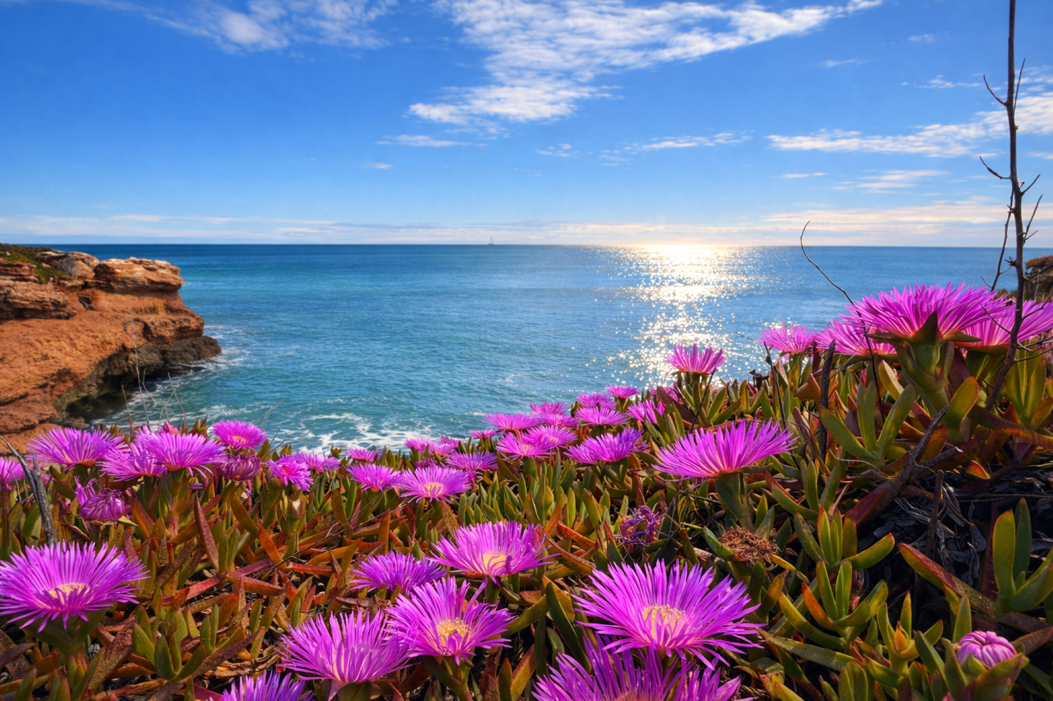 Flores de la costa y el mar